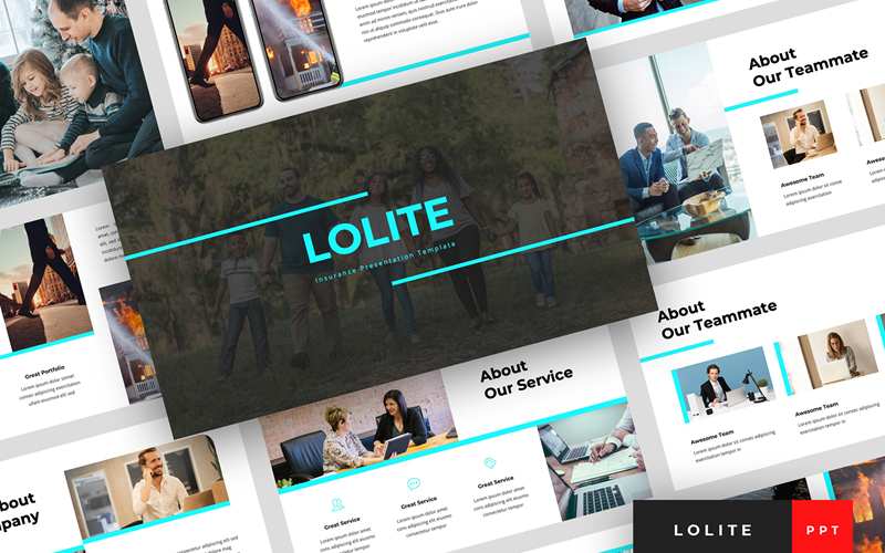 lolite insurance presentation powerpoint template original