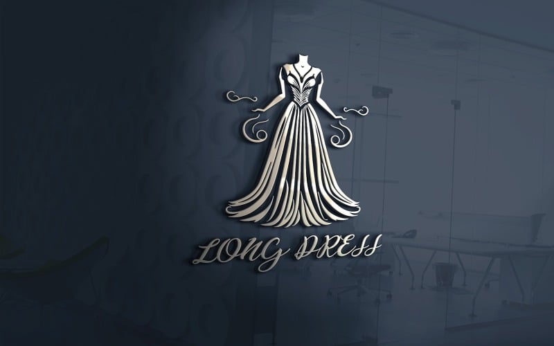 long dress elegant logo vector file original