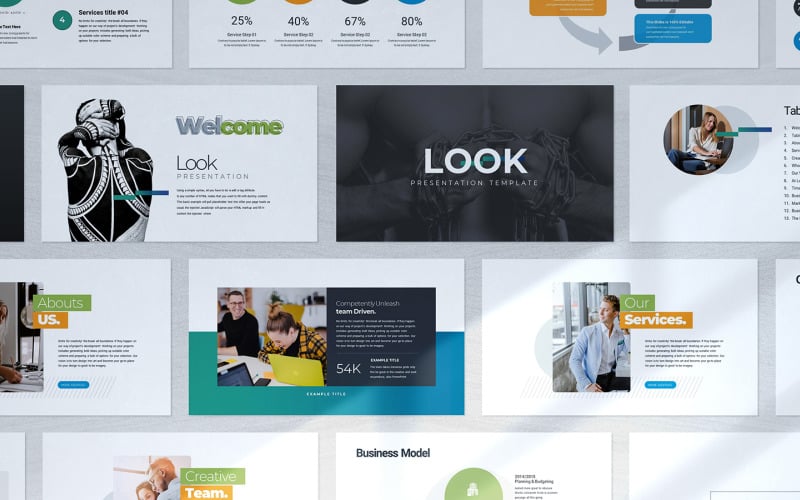 look pesentation powerpoint template original