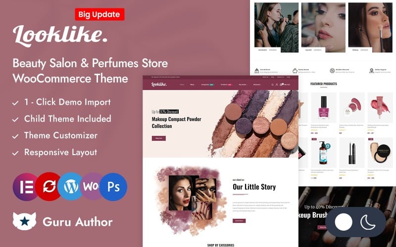 looklike beauty salon and perfumes store elementor woocommerce responsive theme original