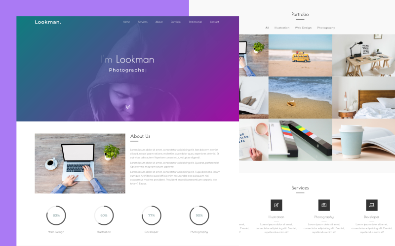 lookman personal portfolio landing page template original