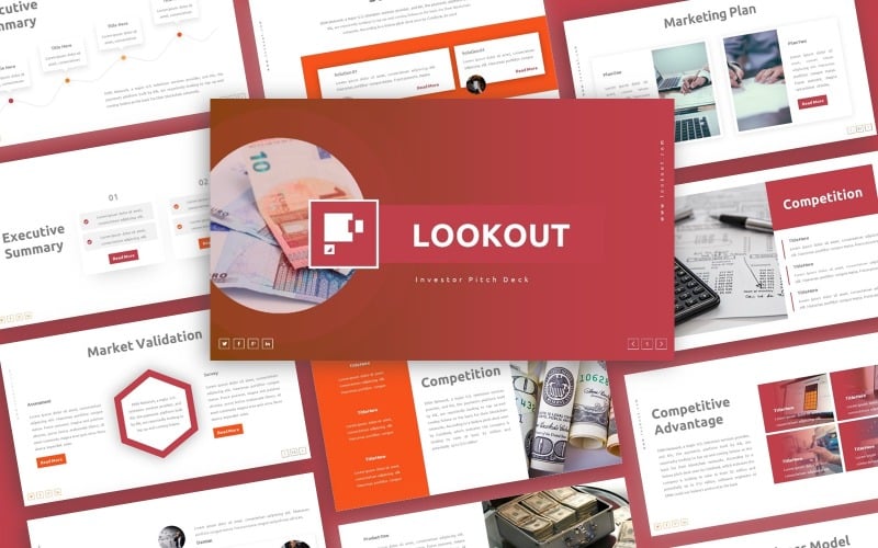 lookout investor pitch deck presentation powerpoint template original