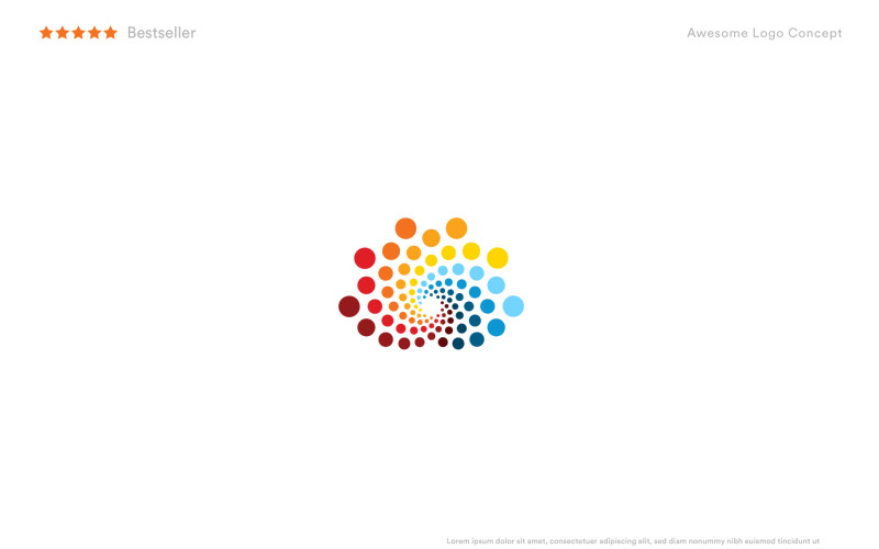 lotus abstract color dot logo template for yoga original