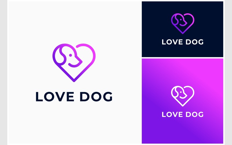 love dog animal care pet logo original