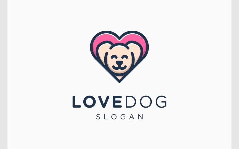 love dog pet care puppy cute logo original