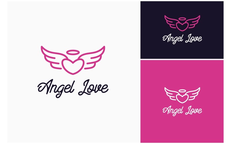 love heart angel wing logo original