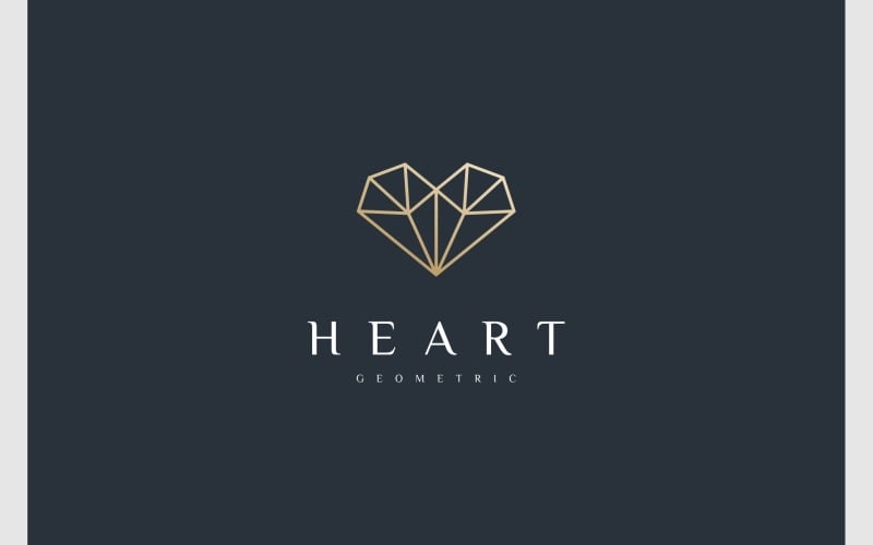 love heart geometric diamond jewelry logo original