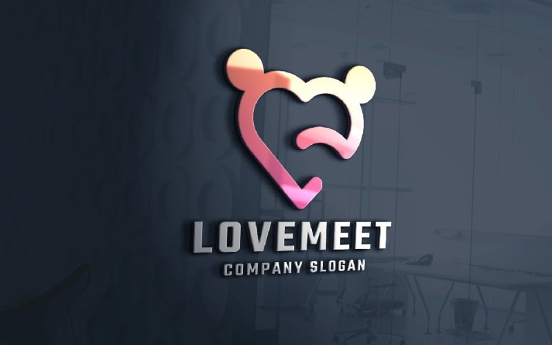 love heart meet professional logo original