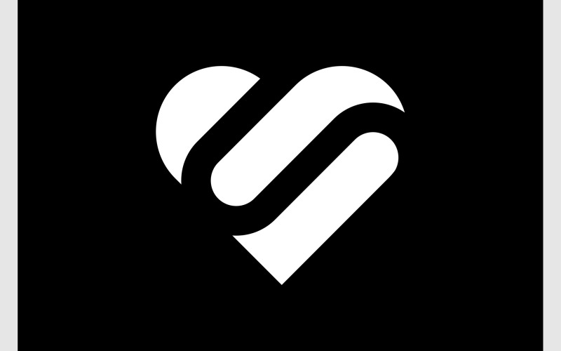 love heart modern simple shape logo original