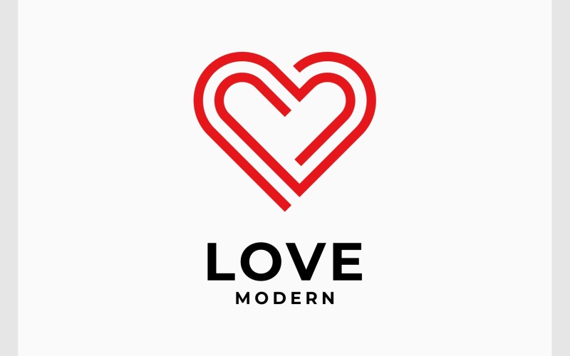 love heart simple modern minimalist logo original