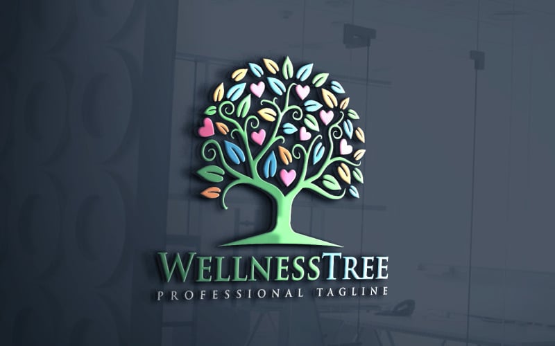 love hope wellness tree logo design original