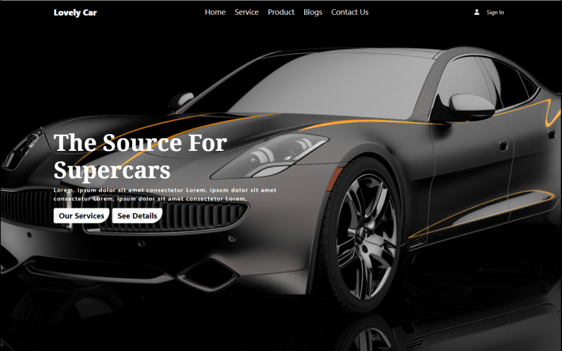 lovely car landing page html website template original