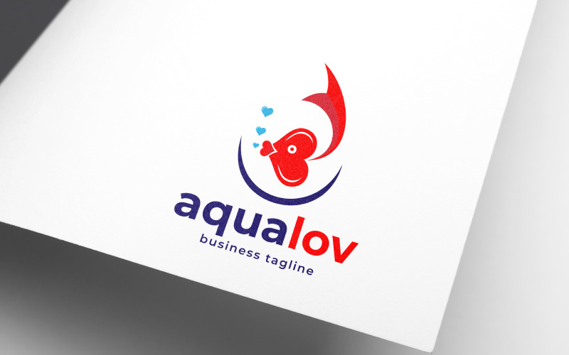 lovely fish aquarium logo design original