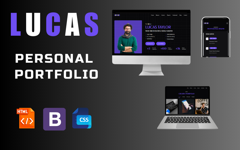 lucas personal portfolio html landing template original