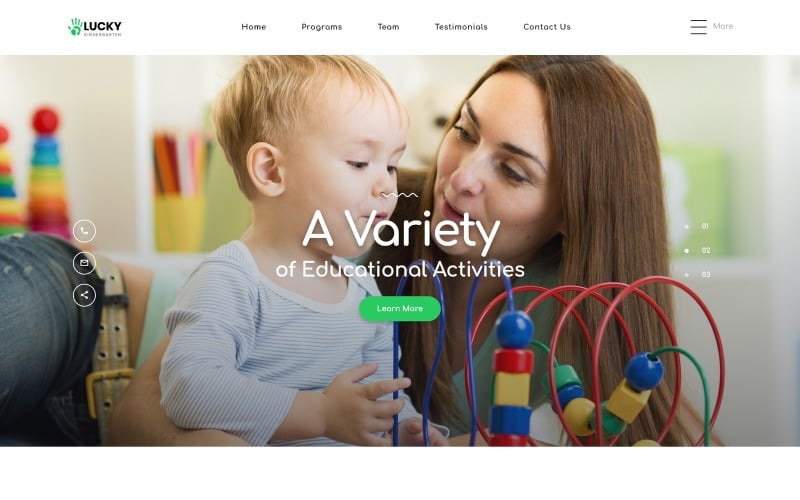 lucky kindergarten clean html landing page template original