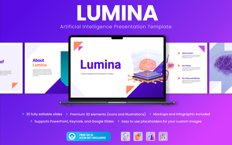 lumina artificial intelligence presentation powerpoint template original