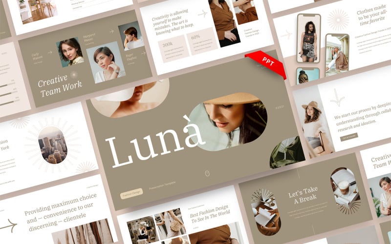 luna creative fashion powerpoint template original