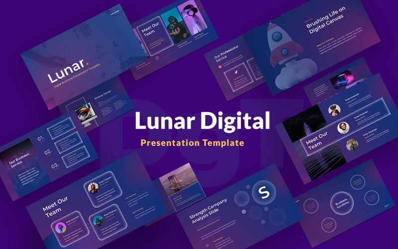 lunar digital business powerpoint template original