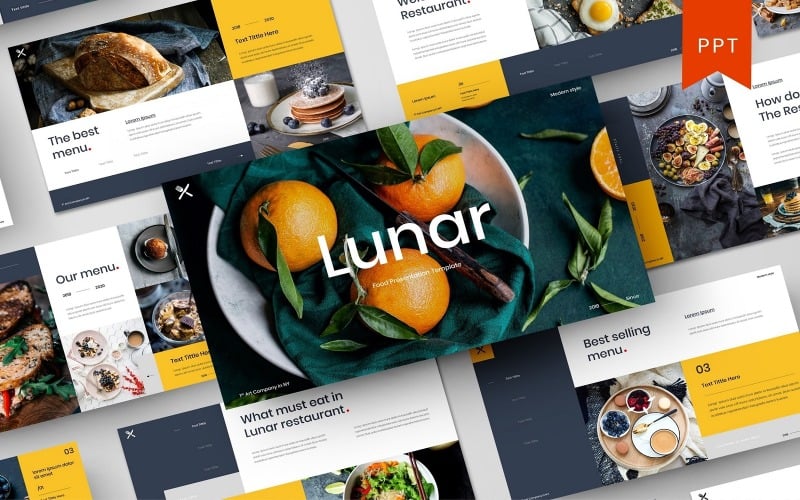 lunar food powerpoint template original