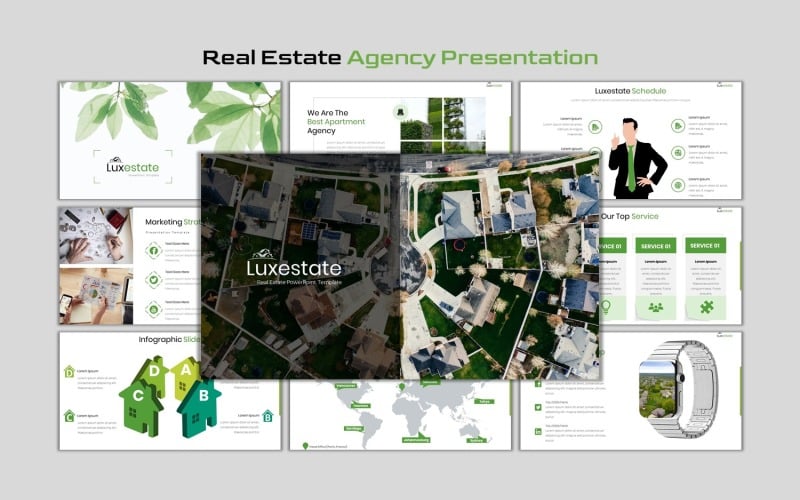 luxestate real estate agency powerpoint template original