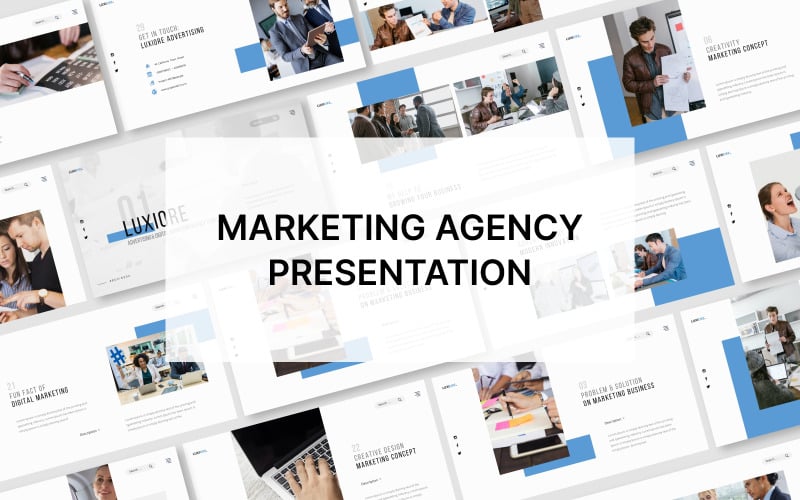 luxiore advertising amp digital marketing agency powerpoint presentation template original