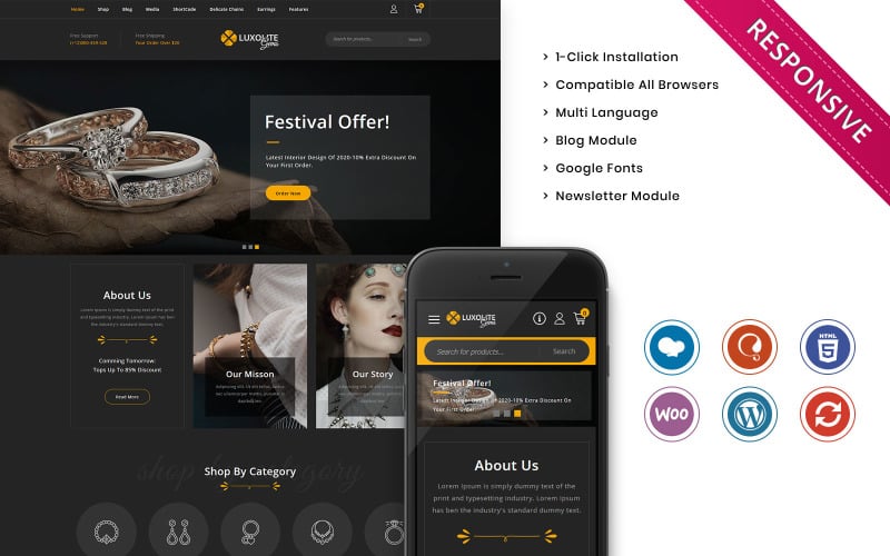 luxolite the jewelry store woocommerce responsive theme original