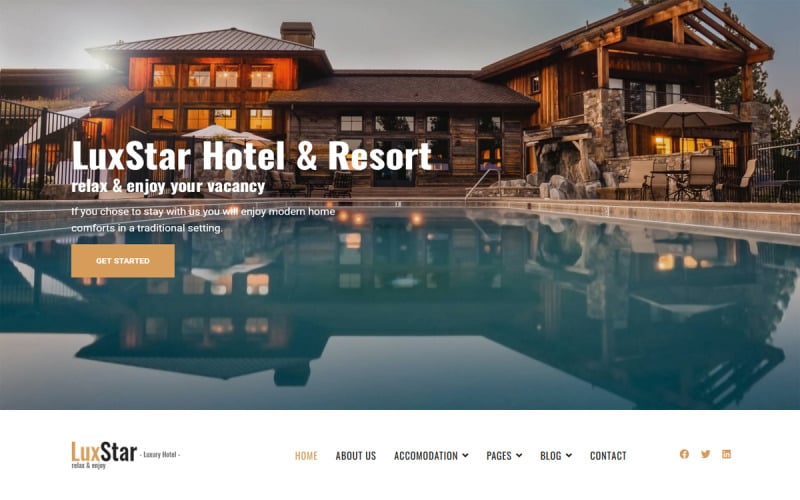 luxstar hotel and resort booking joomla template original
