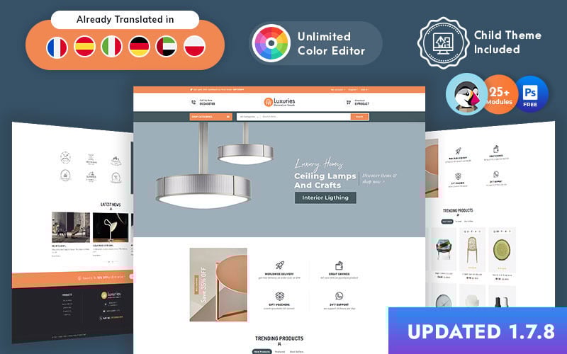 luxuries decorative goods responsive prestashop theme original