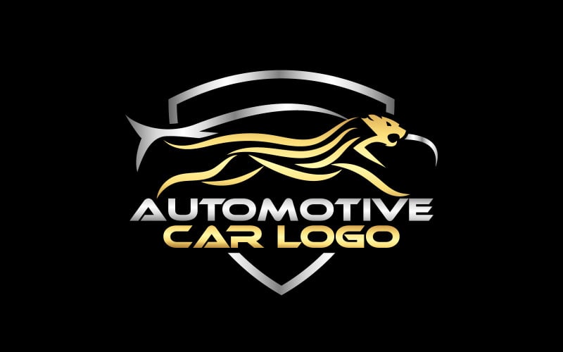 luxurious automotive chetah speed sports car logo design original