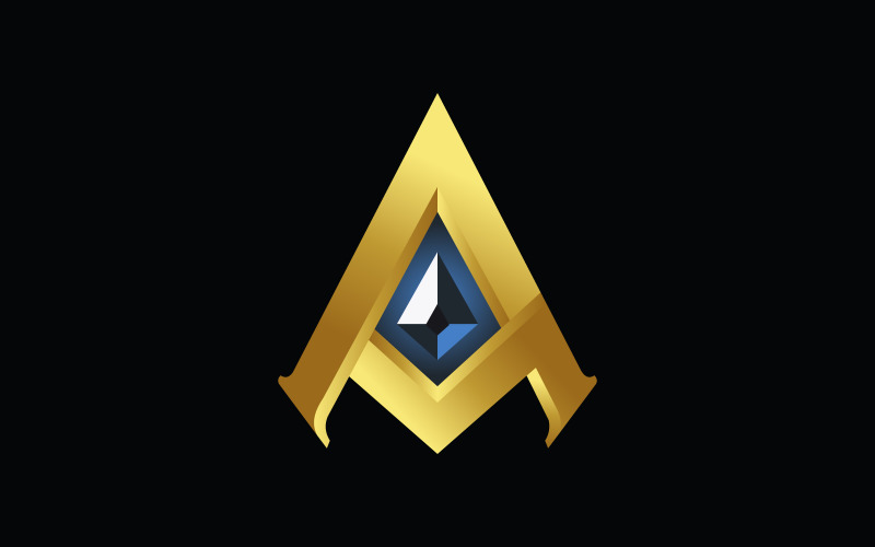 luxurious brand golden letter a logo design original