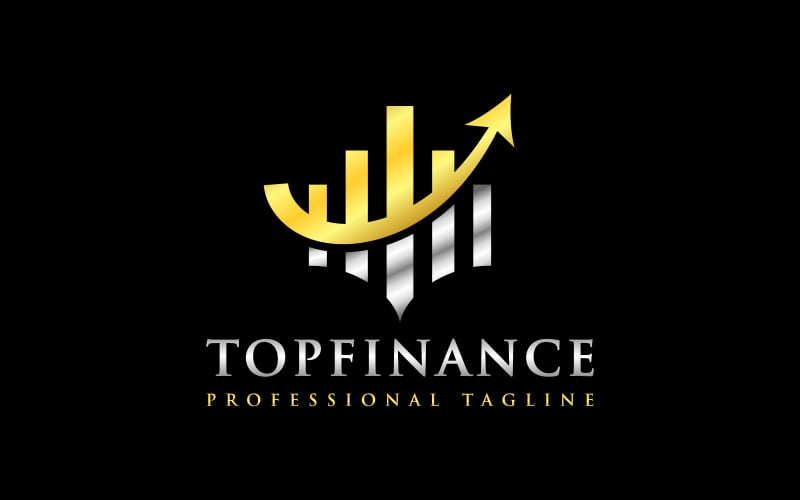 luxurious top business financial logo design original