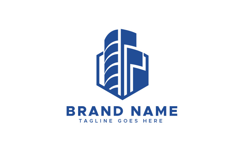 luxury hexagon building logo design template original