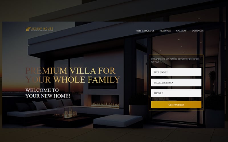 luxury house single page template original