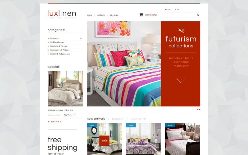 luxury linen store prestashop theme original