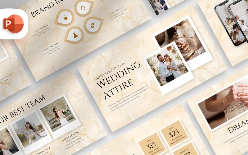 luxury wedding attire powerpoint template original