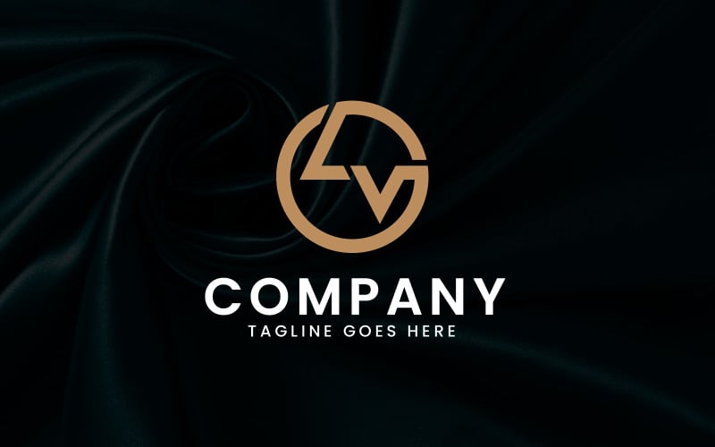lv letter mark logo design template original