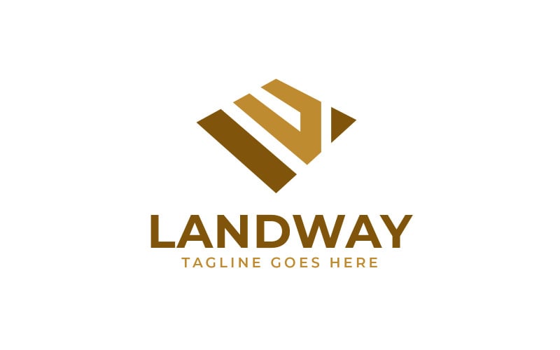 lw letter land logo design original