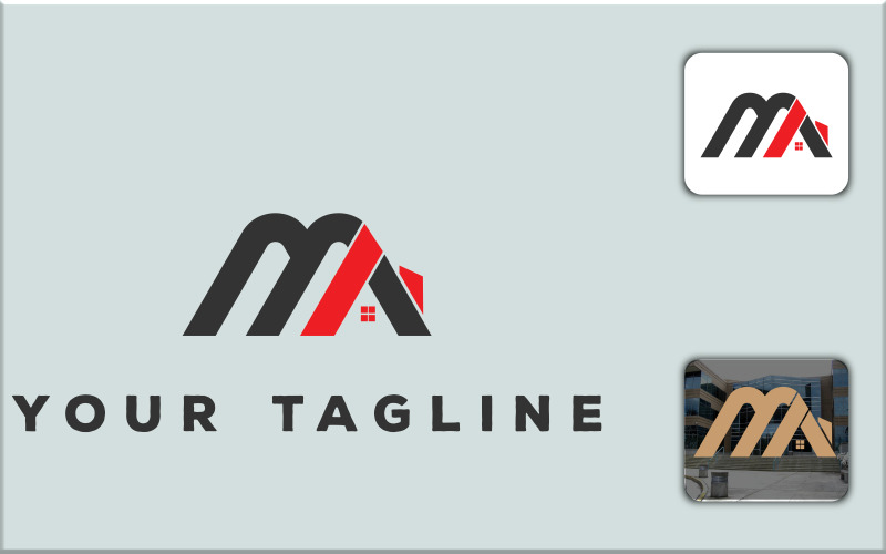 m a letter real estate logo design original