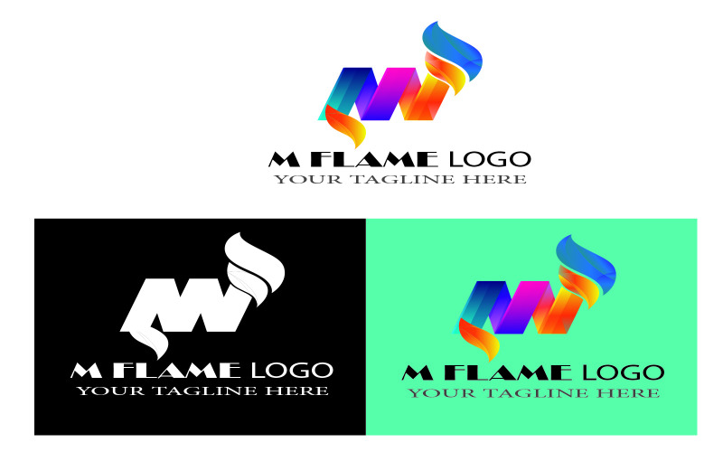 m flame logo m letter with flames logo original