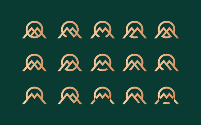 m letter logo maker pack tamplate original