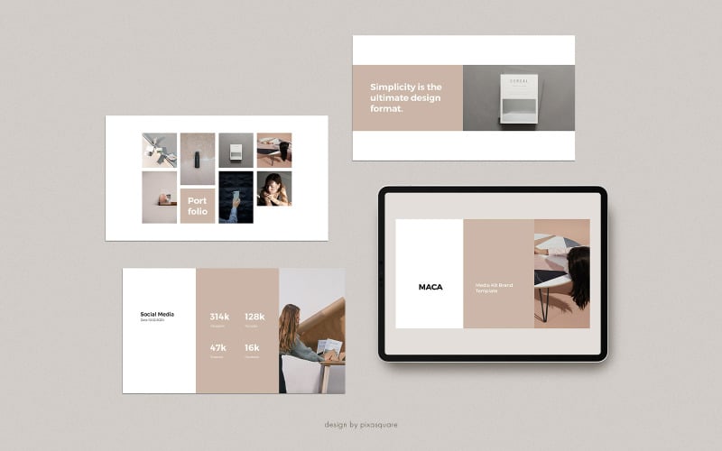 maca media kit powerpoint template original
