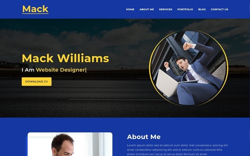 mack is a personal portfolio landing page template original