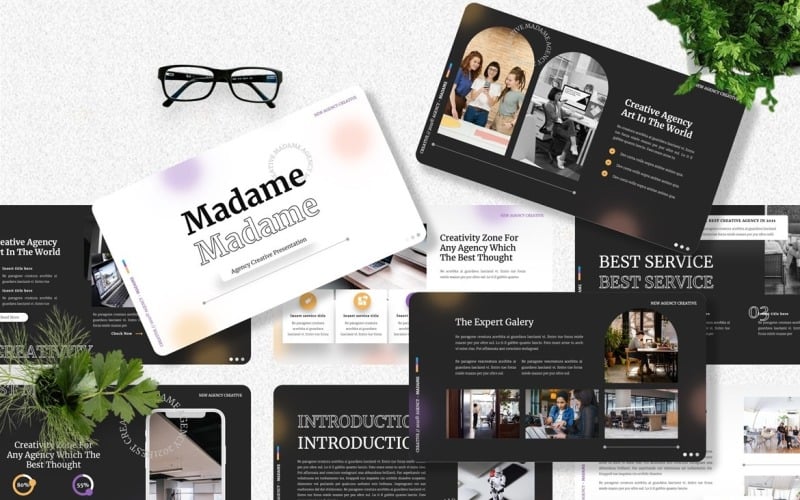 madame agency creative powerpoint template original