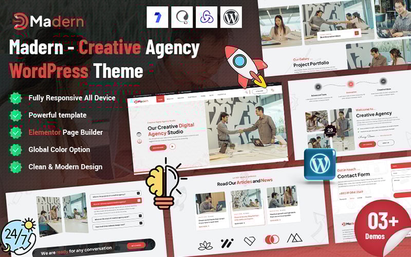madern creative agency wordpress theme original