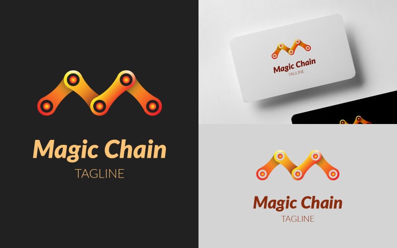 magic chain m letter logo original