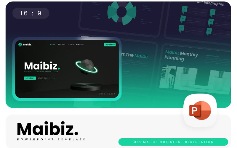 maibiz minimalist business powerpoint template original