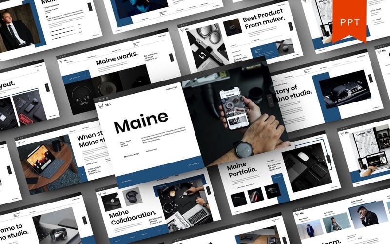 maine business powerpoint template original