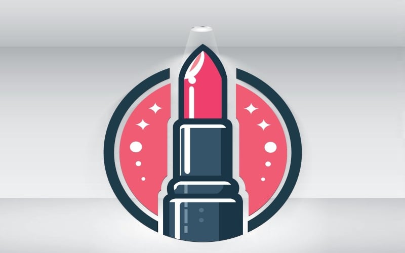 makeup lipstick logo template vector original