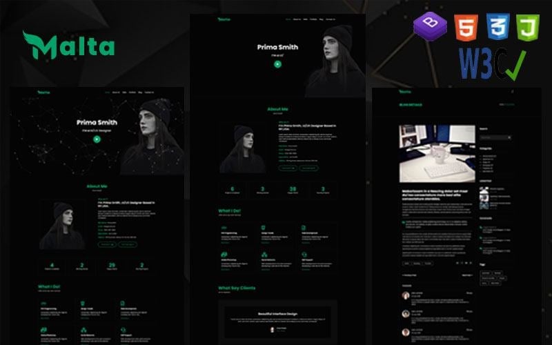 malta personal portfolio amp resume html landing page template original