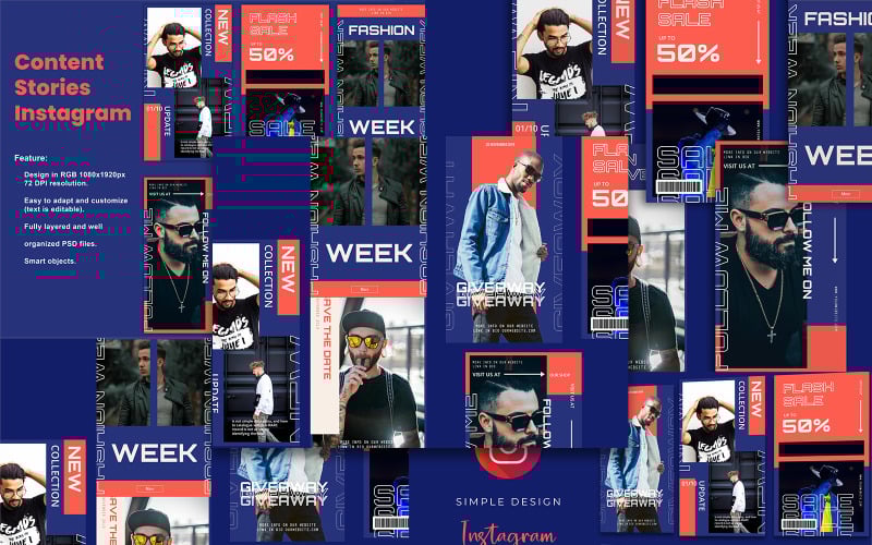 man fashion stories amp post instagram template original